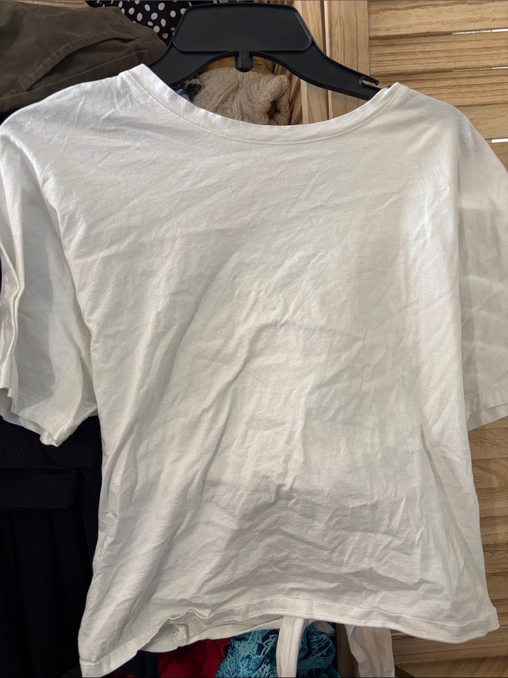 a new day White Short Sleeve Crew Neck Tee With Open Back Large
